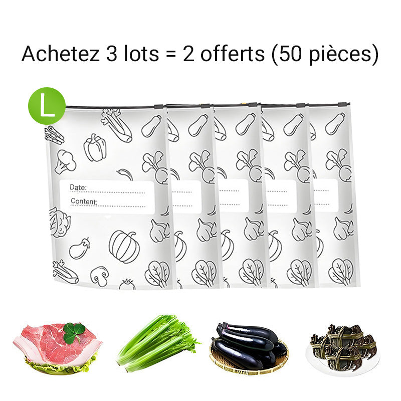 🥢Sac de Conservation en Aluminium Reutilisable et Fermable🌍Parfait pour Stocker et Protéger Vos Aliments!