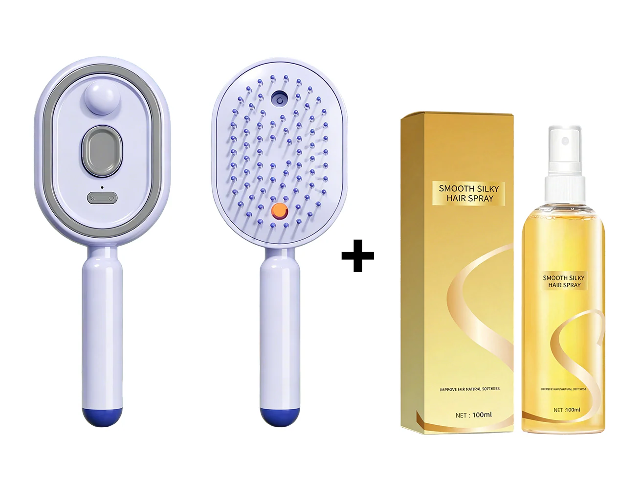💆♀️ 50% DE RÉDUCTION ! 🎉 Brosse Électrique Cheveux – Spray Hydratant, Massage & Lissant Instantané ✨📦