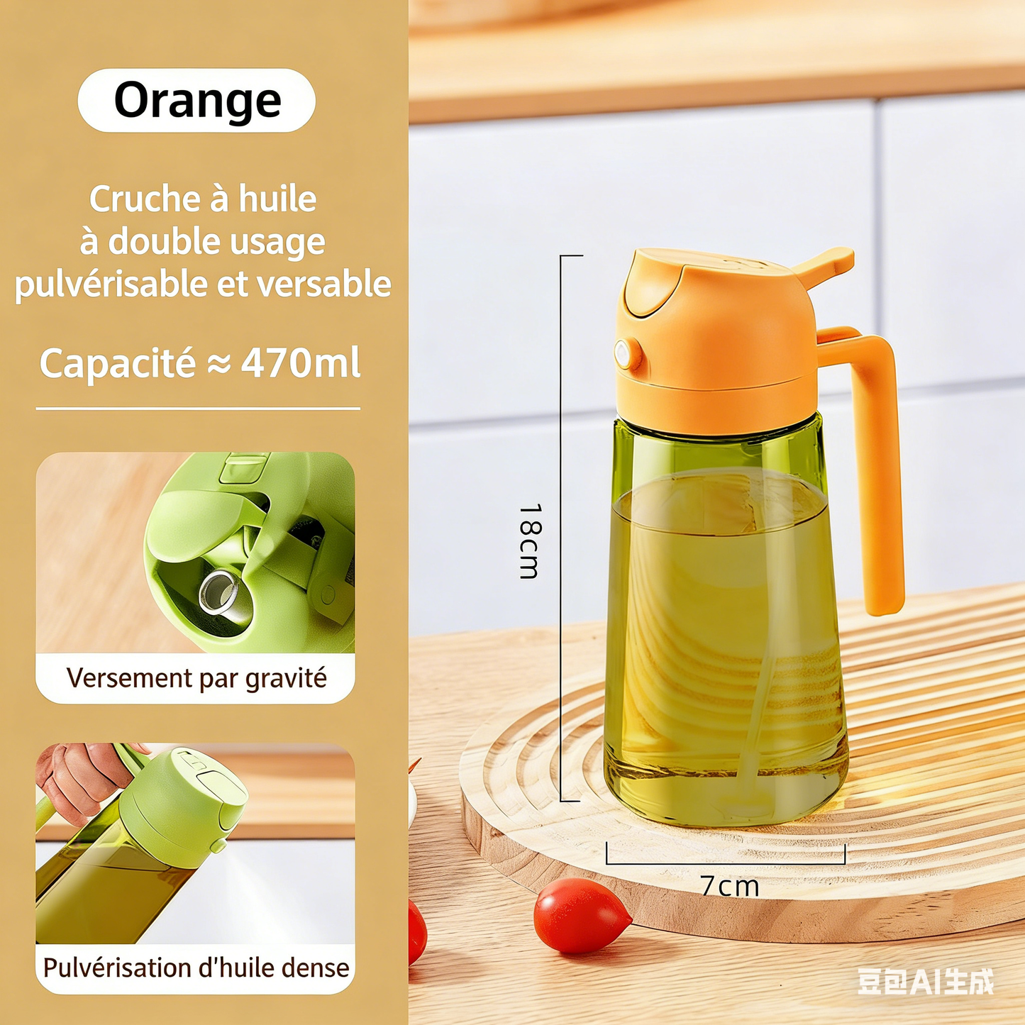 🧴 50% DE RÉDUCTION ! ✨ Pulvérisateur et Distributeur d‘Huile en Verre 2 en 1 – Design Élégant, Contrôle du Débit & Facile à Nettoyer 🫙