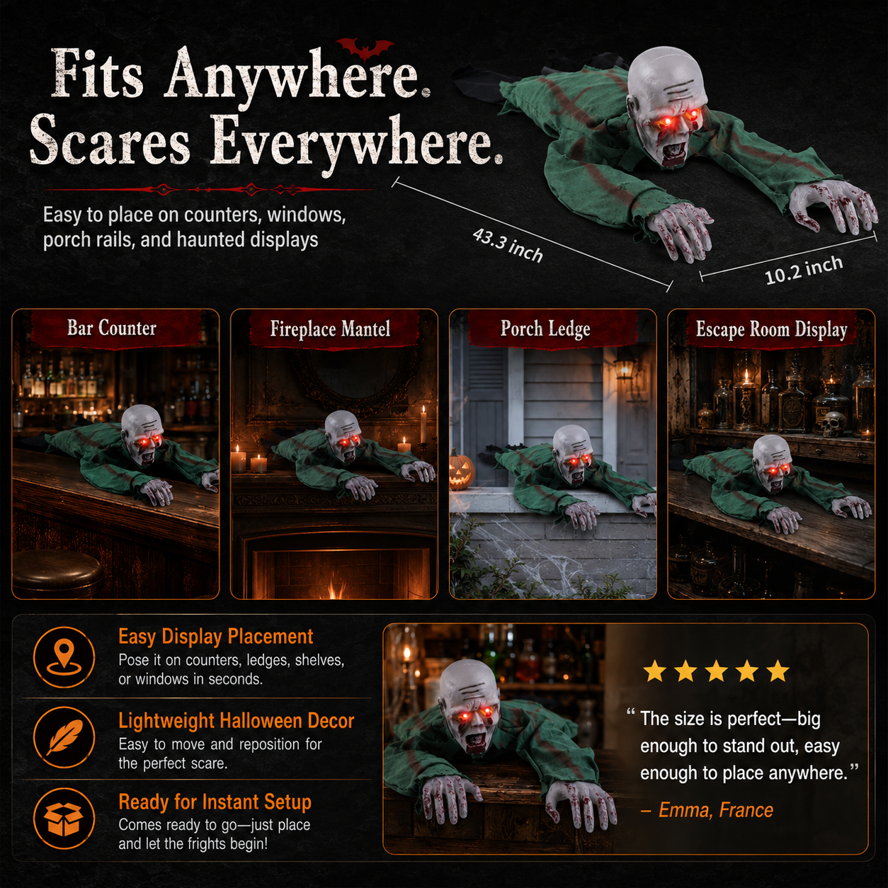🎉🔥Livraison gratuite🔥Fantôme rampant, figurine d'horreur pour Halloween