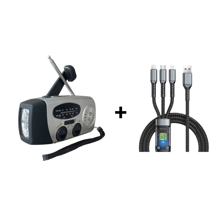 đ SĂ©curitĂ© Ultime Autonome - Radio de Survie Multifonction Solaire & Manivelle - Lampe Torche, Chargeur USB, Alerte