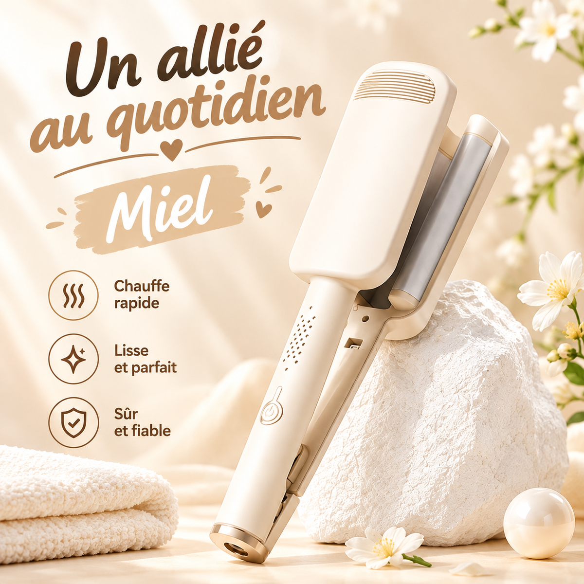 ⏰⌛Aujourd'hui seulement : 50 % de réduction !🎁🪮 Fer à boucler 32 mm pour des ondulations souples et volumineuses – 4 réglages de température