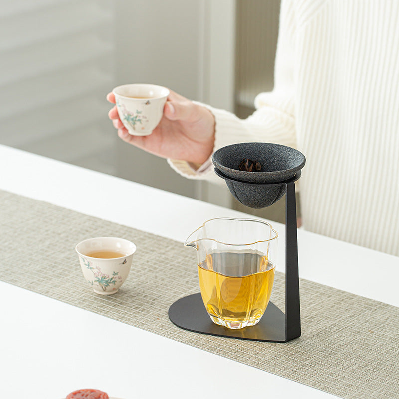 Filtre à thé et à café avec support - Ensemble de filtration professionnel : céramique microperforée + support stable