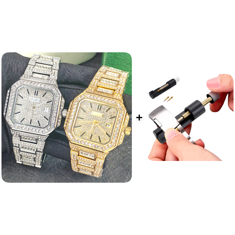 ⌚ 57% de réduction! ✨ Montre Carrée En Strass – Élégante, Brillante & Cadeau Parfait 💝