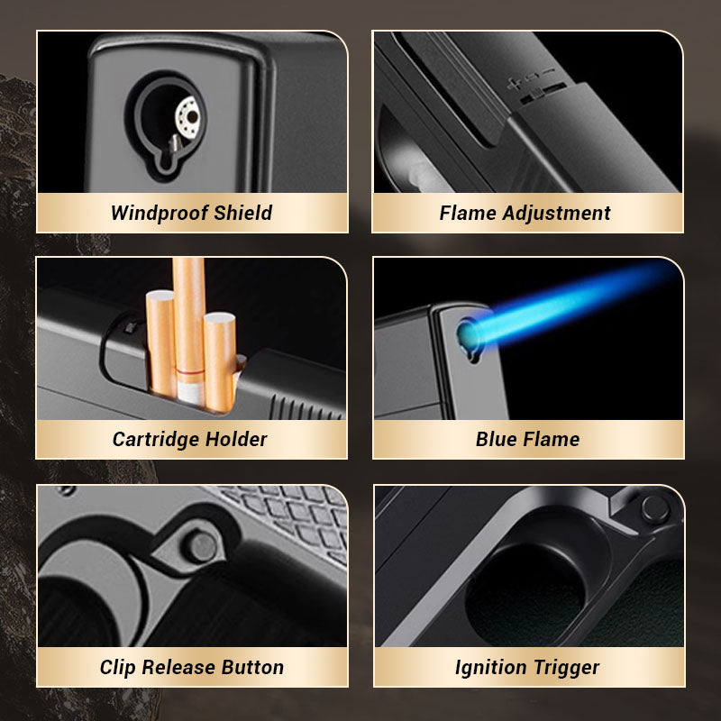 🔥🔫💨 Demi-prix limité ! 💥 Briquet pistolet cool 🔥 Allumage stylé 💣 Cadeau parfait 🎁