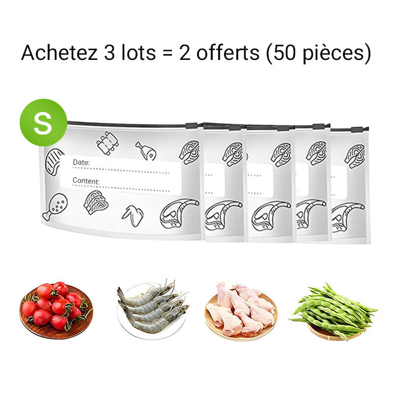 🔥Best-seller mondial🍗 Offre à durée limitée ! Achetez-en 3, obtenez-en 2 gratuits🥦Sacs de conservation refermables en aluminium réutilisables