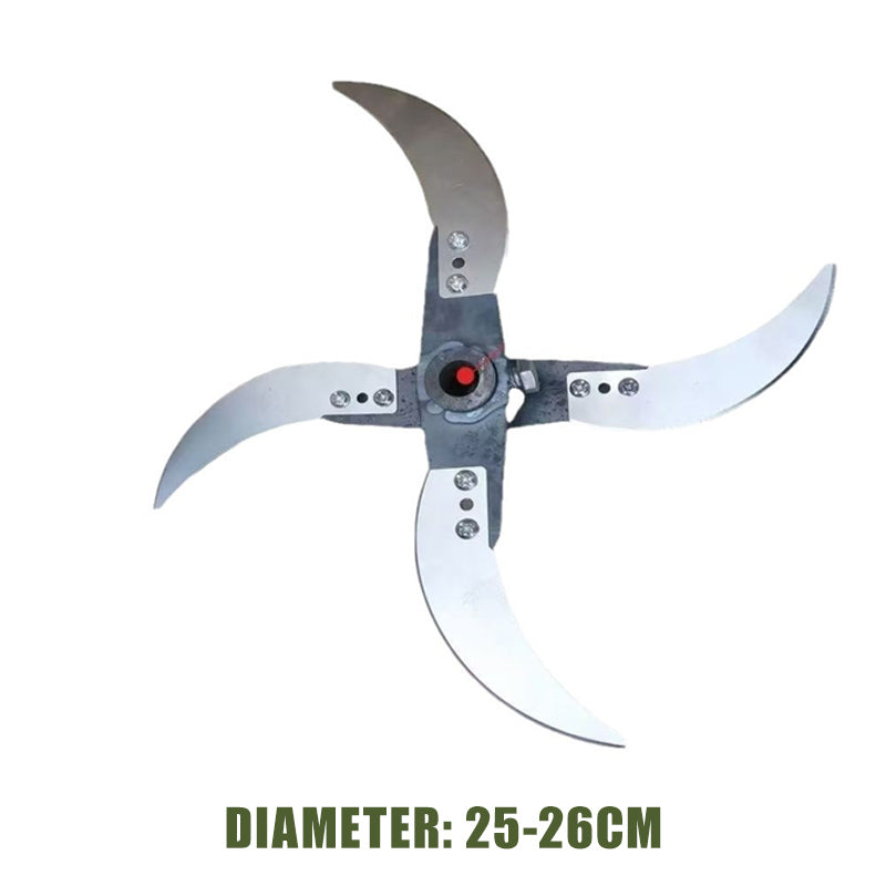 🔪 Lame de coupe 4 lames pour déchiqueteuse d’herbe – Diamètre ajustable (25-26 cm), acier anti-rouille, installation universelle ! 🌿🚜