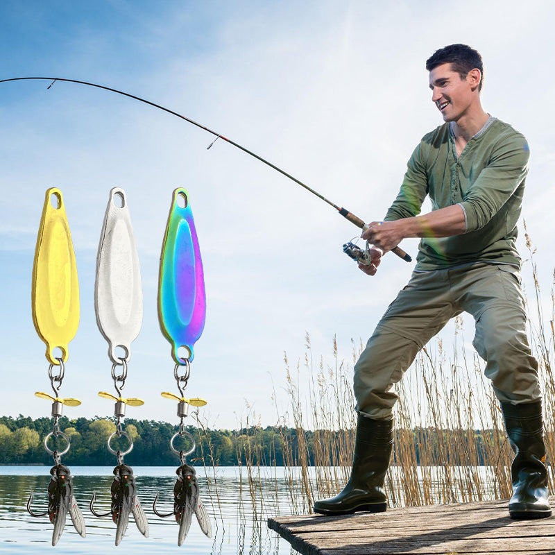 đđŁLeurre de pĂȘche Ă hĂ©lice en mĂ©tal pour attraper des poissonsâš