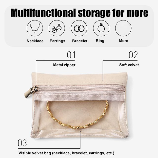 🔥Slast Day Vente 59% 🔥Sac de rangement pour bijoux avec fermeture éclair