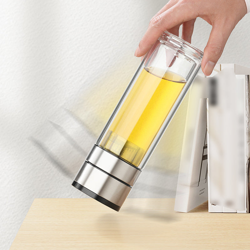 Tasse à thé portable en verre borosilicate à double paroi