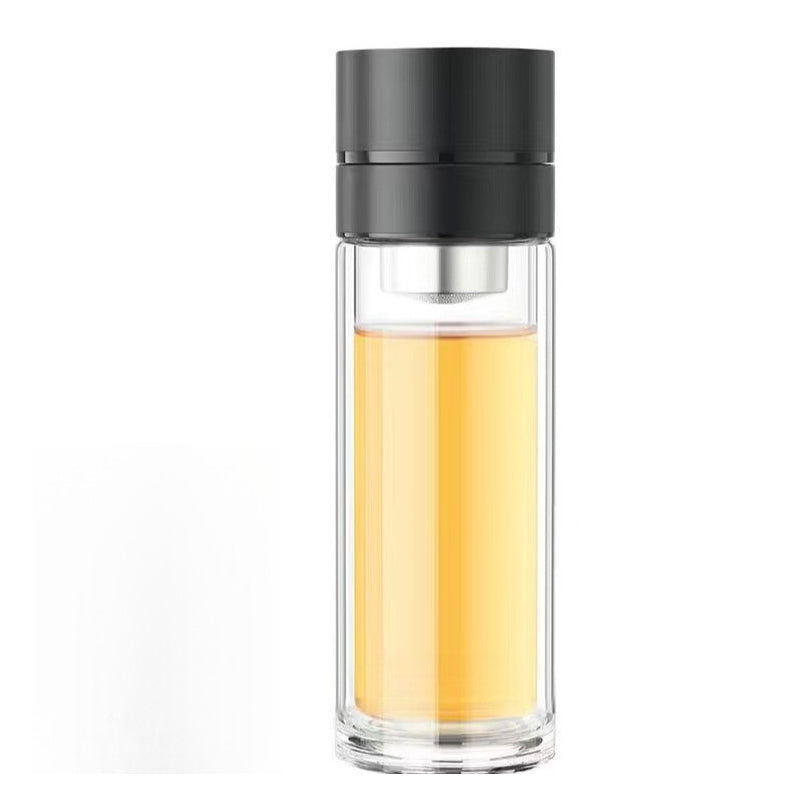 Tasse à thé portable en verre borosilicate à double paroi