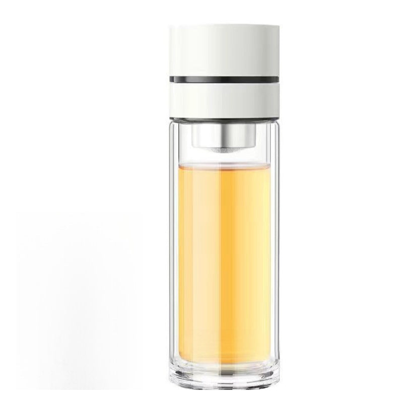 Tasse à thé portable en verre borosilicate à double paroi