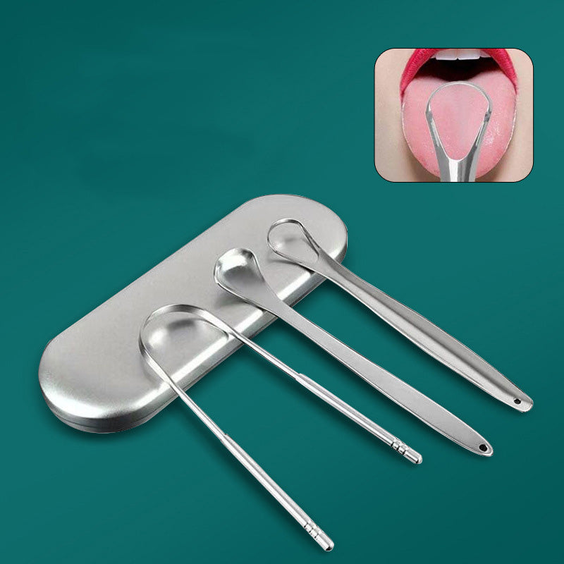 Ensemble de grattoirs de langue en acier inoxydable