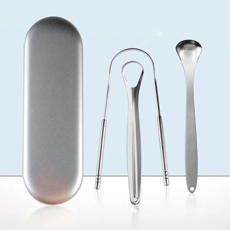 Ensemble de grattoirs de langue en acier inoxydable