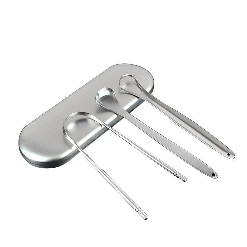 Ensemble de grattoirs de langue en acier inoxydable