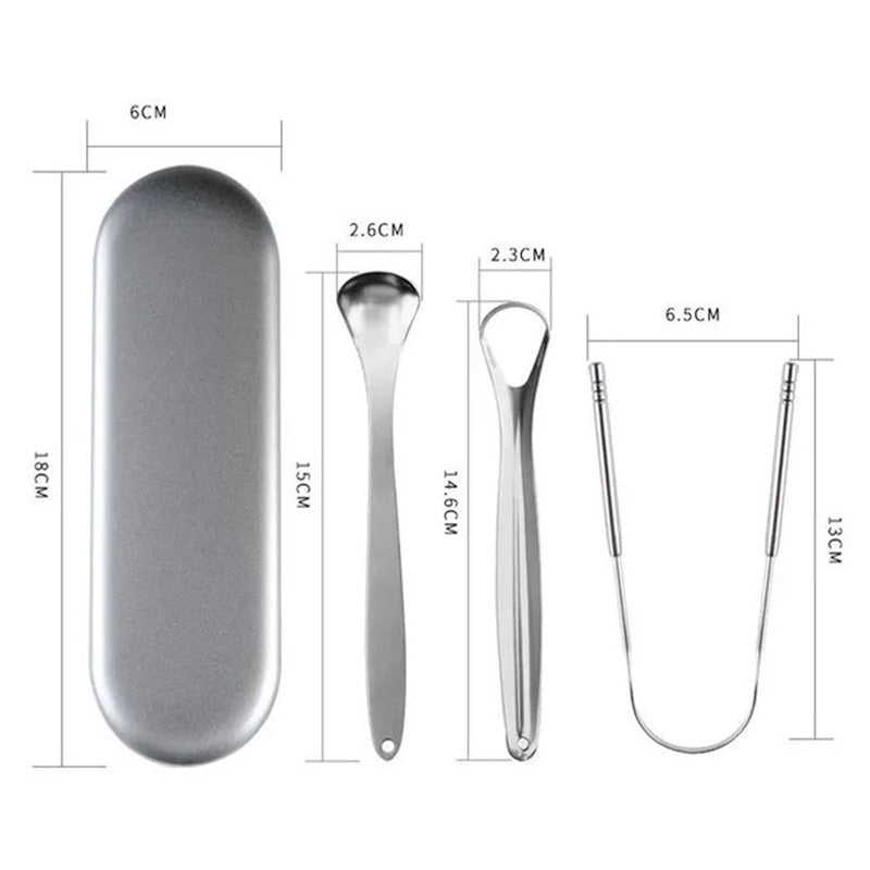 Ensemble de grattoirs de langue en acier inoxydable