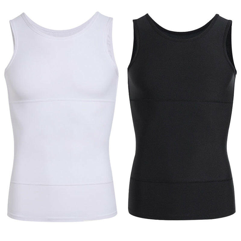 Débardeur de compression uni pour homme avec contrôle abdominal