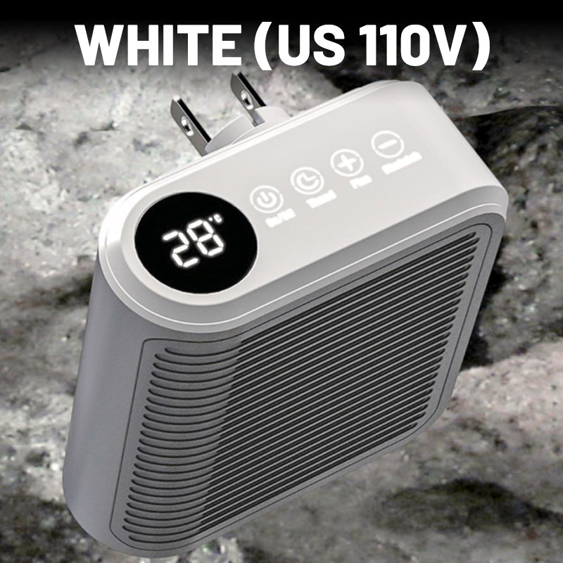 800W Wall Outlet Space Heater with Adjustable Thermostat and Timer