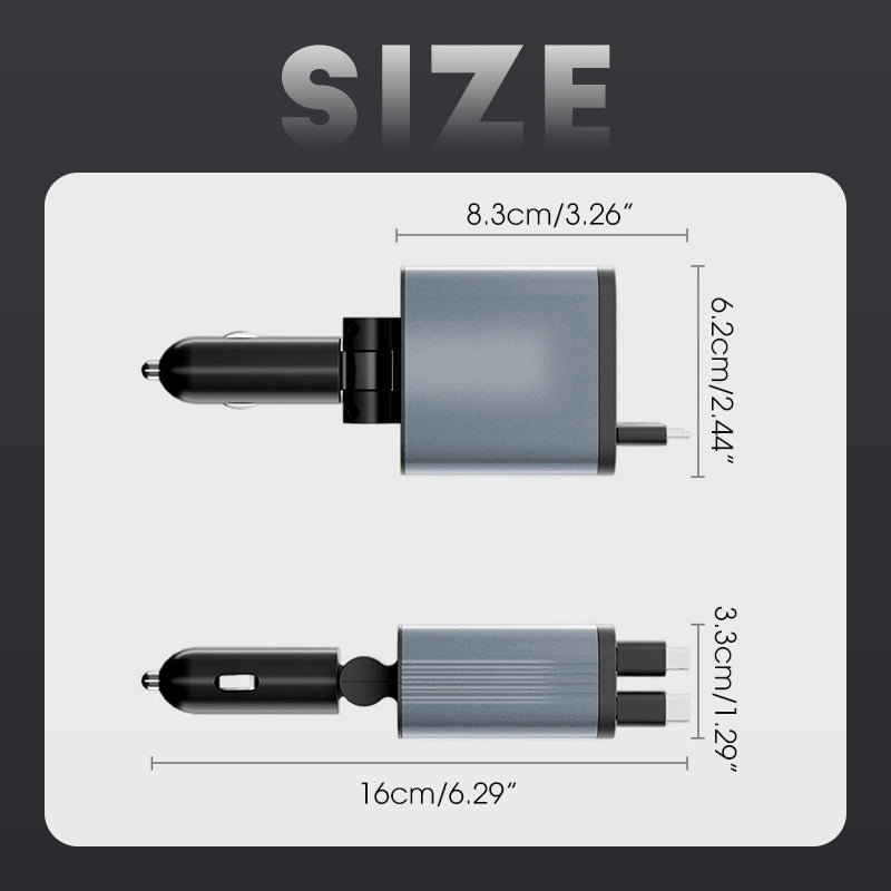 📣🔥Chargeur de voiture ultra-rapide avec câbles rétractables et ambiance lumineuse étoilée😃