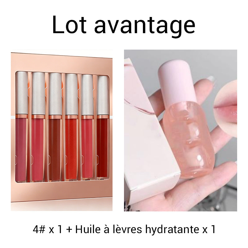 Lot de 6 rouges à lèvres liquides mats effet velours