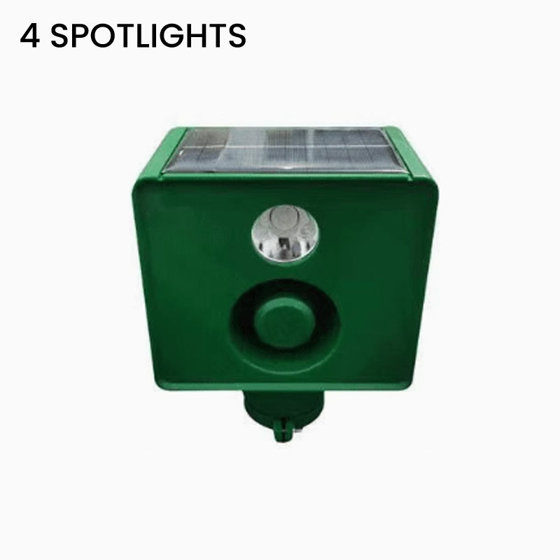 Alarme sonore repulsive à énergie solaire pour animaux avec lumières clignotantes brillantes