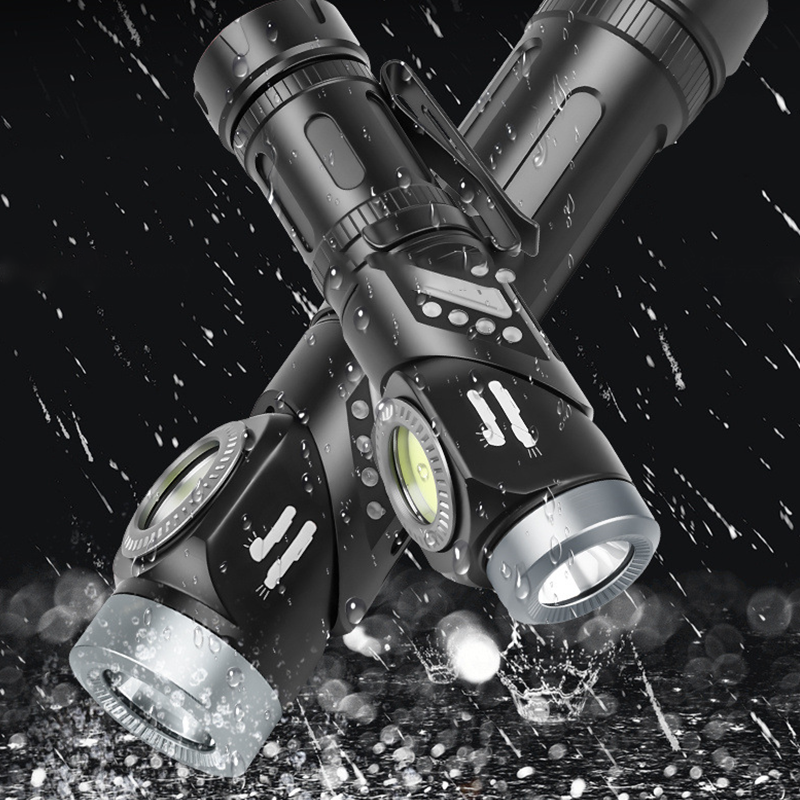 Lampe frontale et lampe torche LED rotative à 90°