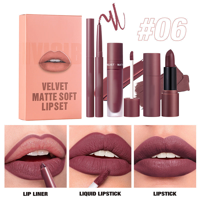 đ„Coffret Crazy Three-Piece en Ă©dition limitĂ©eđ„Ensemble de rouges Ă lĂšvres mats longue tenue et waterproof
