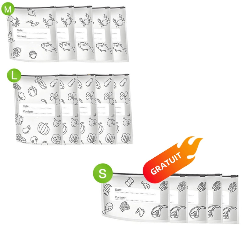 🔥Best-seller mondial🍗 Offre à durée limitée ! Achetez-en 3, obtenez-en 2 gratuits🥦Sacs de conservation refermables en aluminium réutilisables