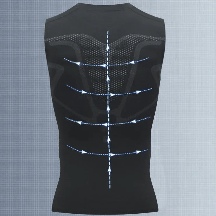 🌀🍃 OFFRE LIMITÉE 50% DE RÉDUCTION! Gilet Amincissant Ionique pour Homme – Compression Rafraîchissante et Légère, Totalement Invisible, Affine le Torse pour Une Allure Plus Nette ❄️✅