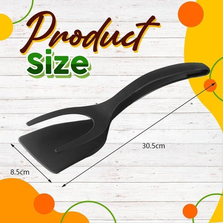 🍳✨ Quelle bonne affaire ! Pince-Spatule 2 en 1 pour Cuisine – Embouts en Silicone Alimentaire, Antiadhésif, Résistant à la Chaleur, Poignée Longue Confy ✨