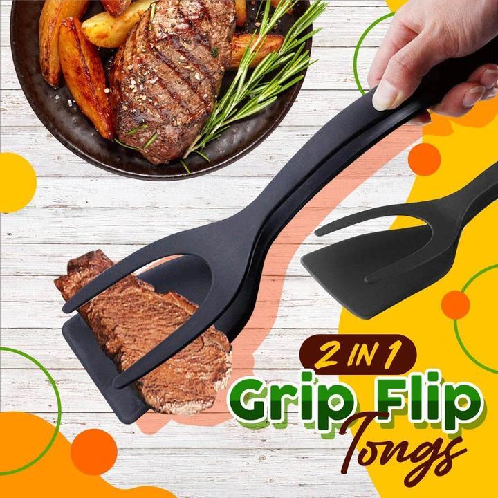 🍳✨ Quelle bonne affaire ! Pince-Spatule 2 en 1 pour Cuisine – Embouts en Silicone Alimentaire, Antiadhésif, Résistant à la Chaleur, Poignée Longue Confy ✨