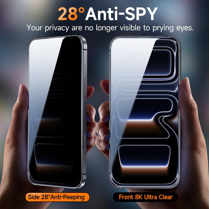 🔥SOLDES📱 Protecteur d'écran pour iPhone, Samsung – Cristal clair, résistant aux rayures, toucher ultra-doux, protection de la vie privée, protection oculaire polarisée circulaire, installation facile