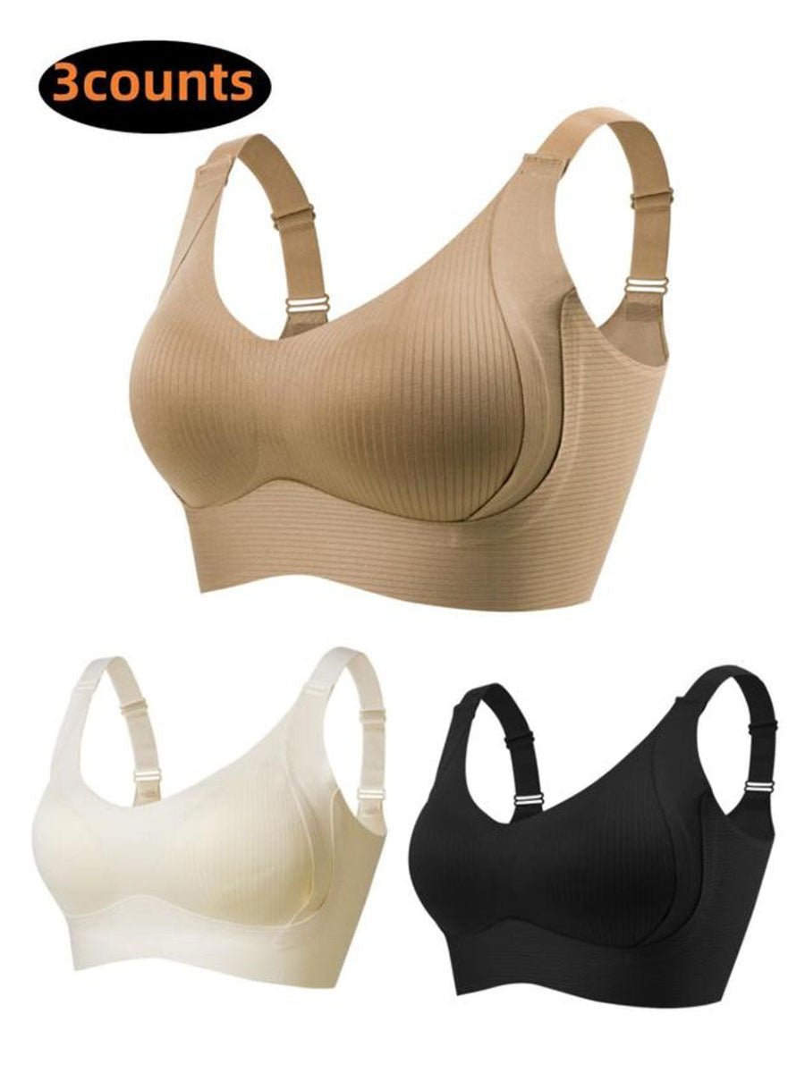 🎁VENTE EXCEPTIONNELLE 2026💕Soutien-gorge sans coutures à rayures subtiles avec soutien en W – Confort et style !
