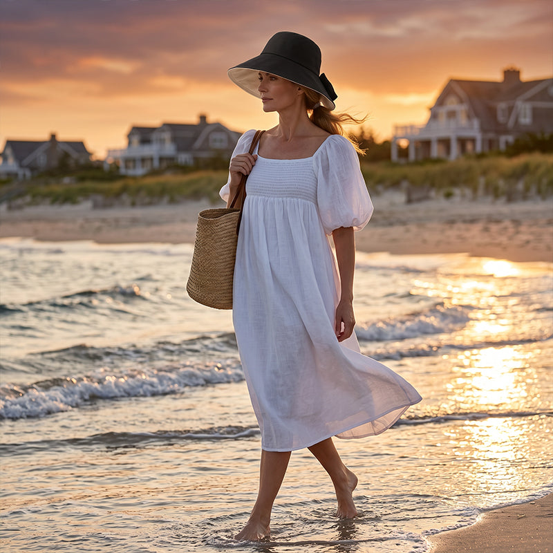 Chapeau de Soleil Femme à Larges Bords avec Nœud