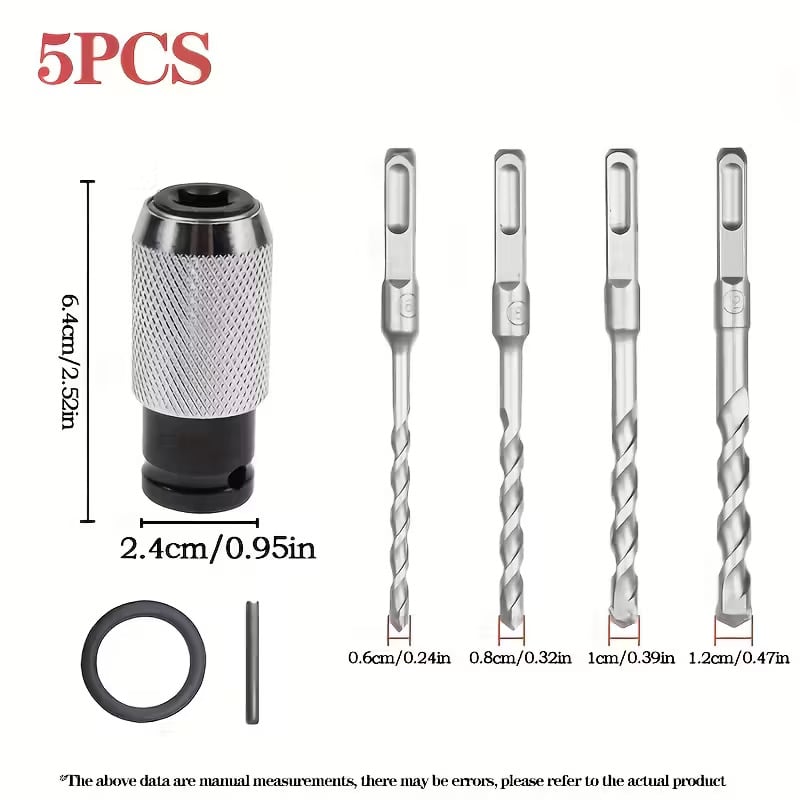 🔨 ACHETEZ 2, OFFERT 1 ! 🎁 Adaptateur pour Marteau Perforateur – Compatibilité Universelle, Fixation Rapide & Idéal avec Jeu de Forets à Percussion ⚙️📦