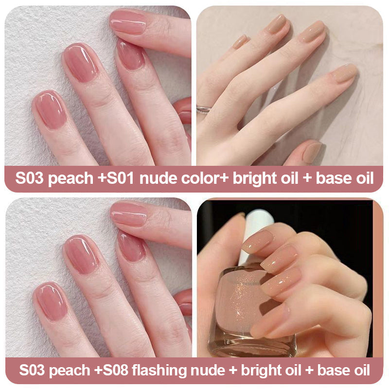 Ice-clear nude water-based nail polish - no baking required, peelable!