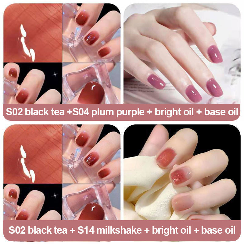 Ice-clear nude water-based nail polish - no baking required, peelable!