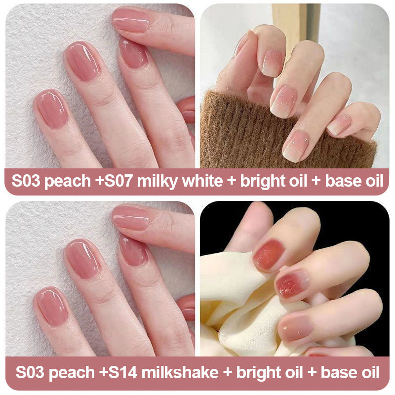 Ice-clear nude water-based nail polish - no baking required, peelable!