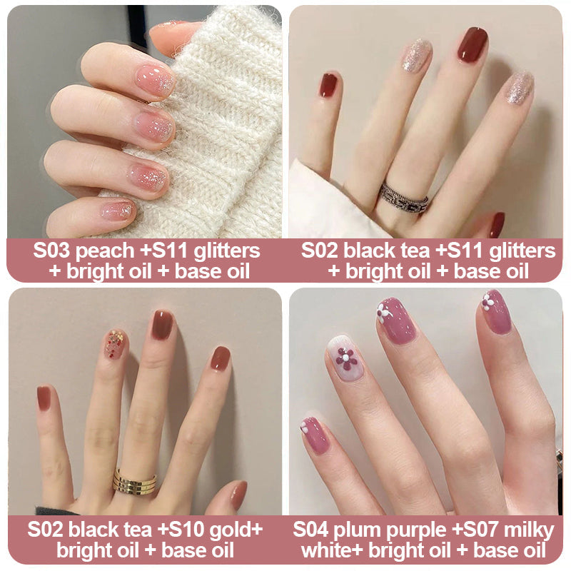 Ice-clear nude water-based nail polish - no baking required, peelable!
