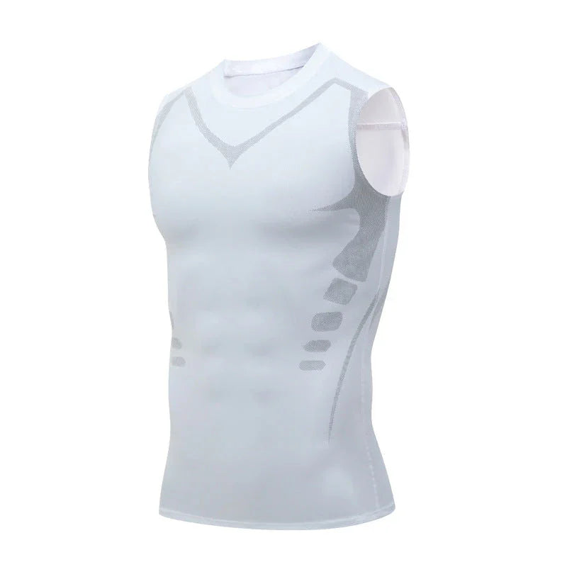🌀🍃 OFFRE LIMITÉE 50% DE RÉDUCTION! Gilet Amincissant Ionique pour Homme – Compression Rafraîchissante et Légère, Totalement Invisible, Affine le Torse pour Une Allure Plus Nette ❄️✅