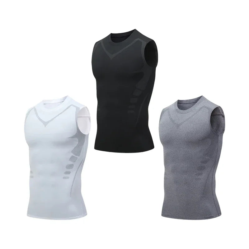 🌀🍃 OFFRE LIMITÉE 50% DE RÉDUCTION! Gilet Amincissant Ionique pour Homme – Compression Rafraîchissante et Légère, Totalement Invisible, Affine le Torse pour Une Allure Plus Nette ❄️✅