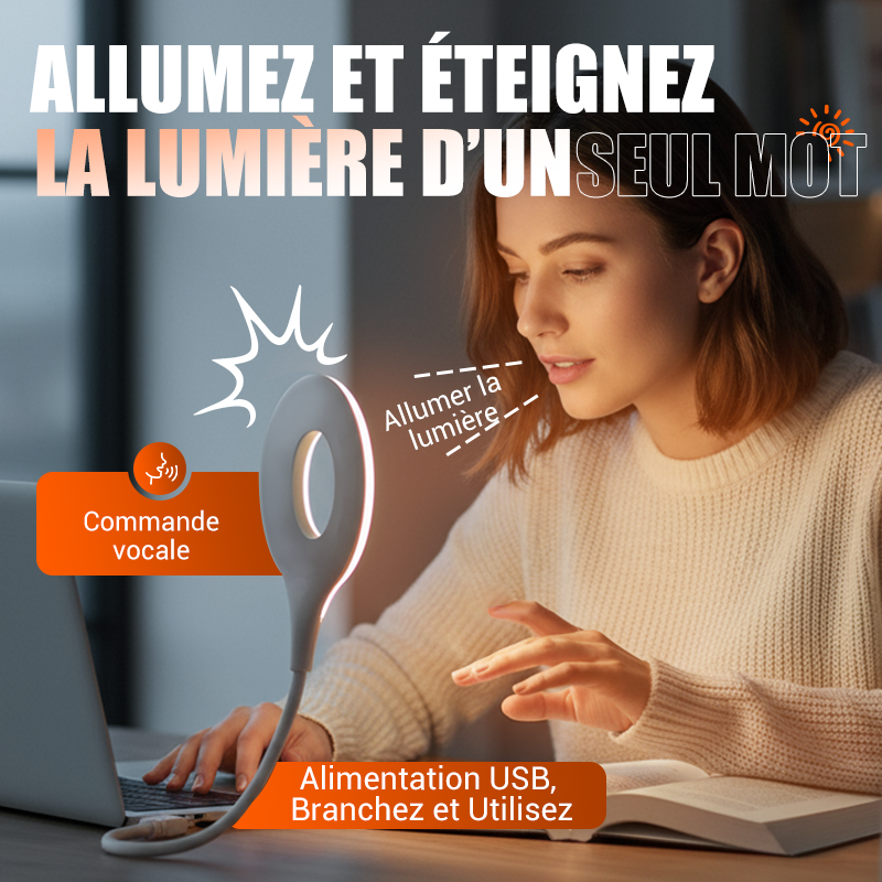 🏆Lampe LED USB à commande vocale haute technologie⚡👑