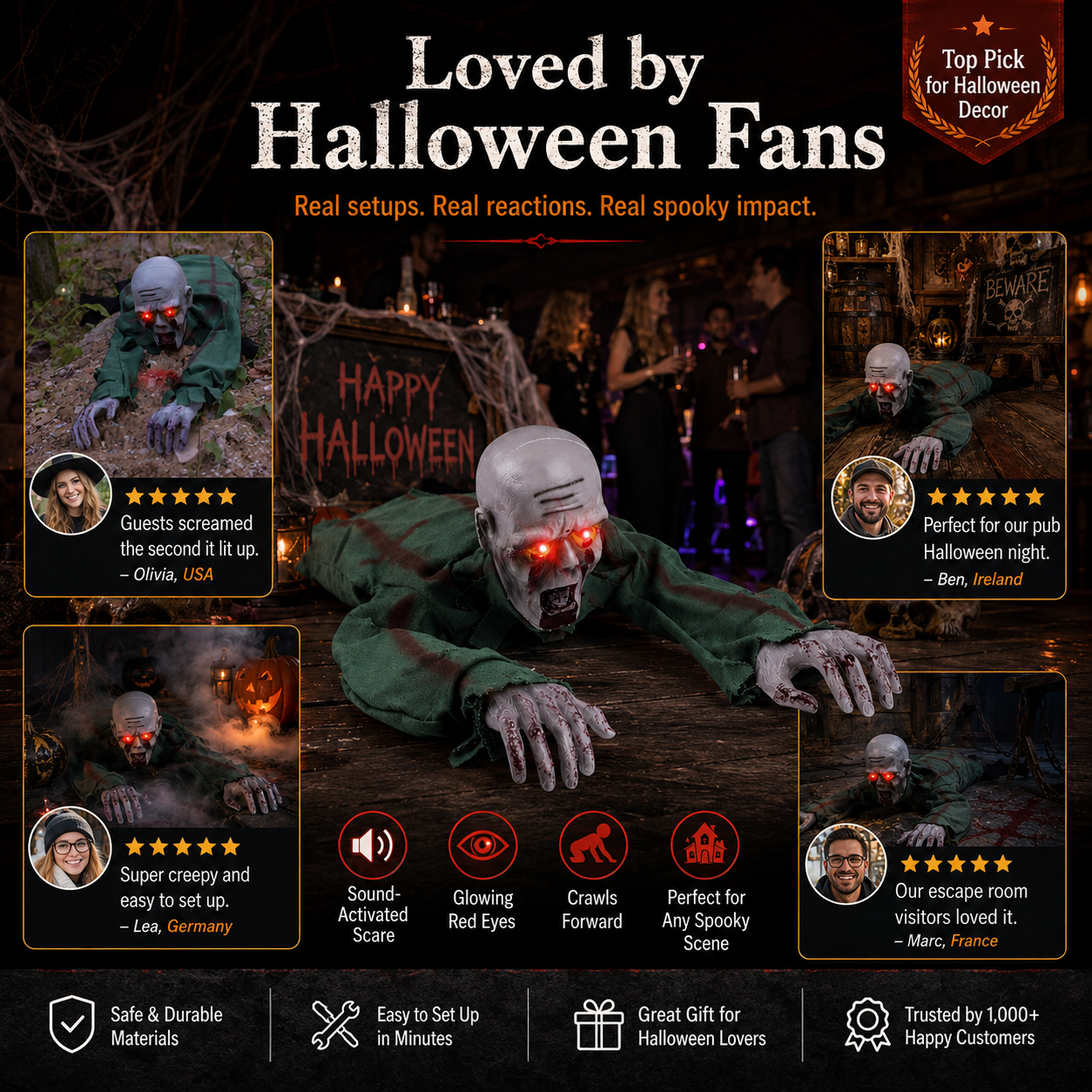 🎉🔥Livraison gratuite🔥Fantôme rampant, figurine d'horreur pour Halloween