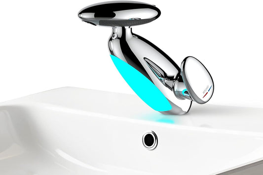 🌊 Robinet de lavabo extractible pivotant à 360° avec 4 modes de débit d'eau et éclairage LED