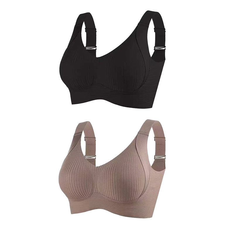 🎁VENTE EXCEPTIONNELLE 2026💕Soutien-gorge sans coutures à rayures subtiles avec soutien en W – Confort et style !