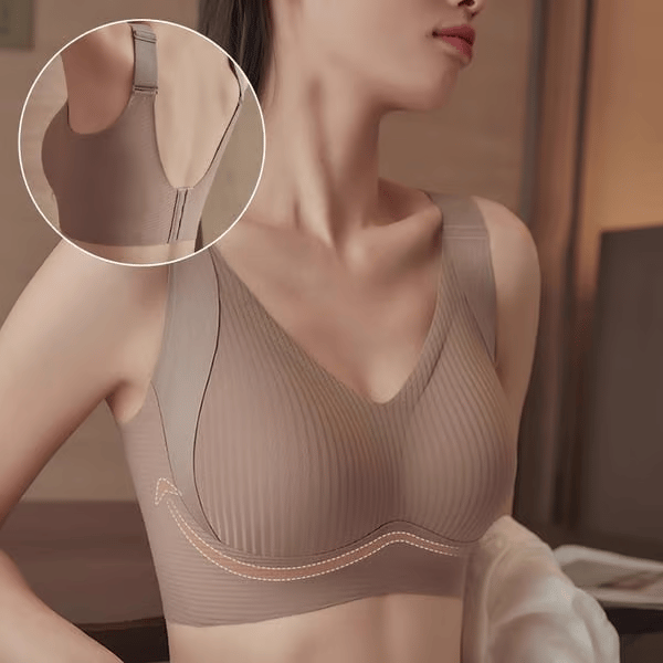 🎁VENTE EXCEPTIONNELLE 2026💕Soutien-gorge sans coutures à rayures subtiles avec soutien en W – Confort et style !