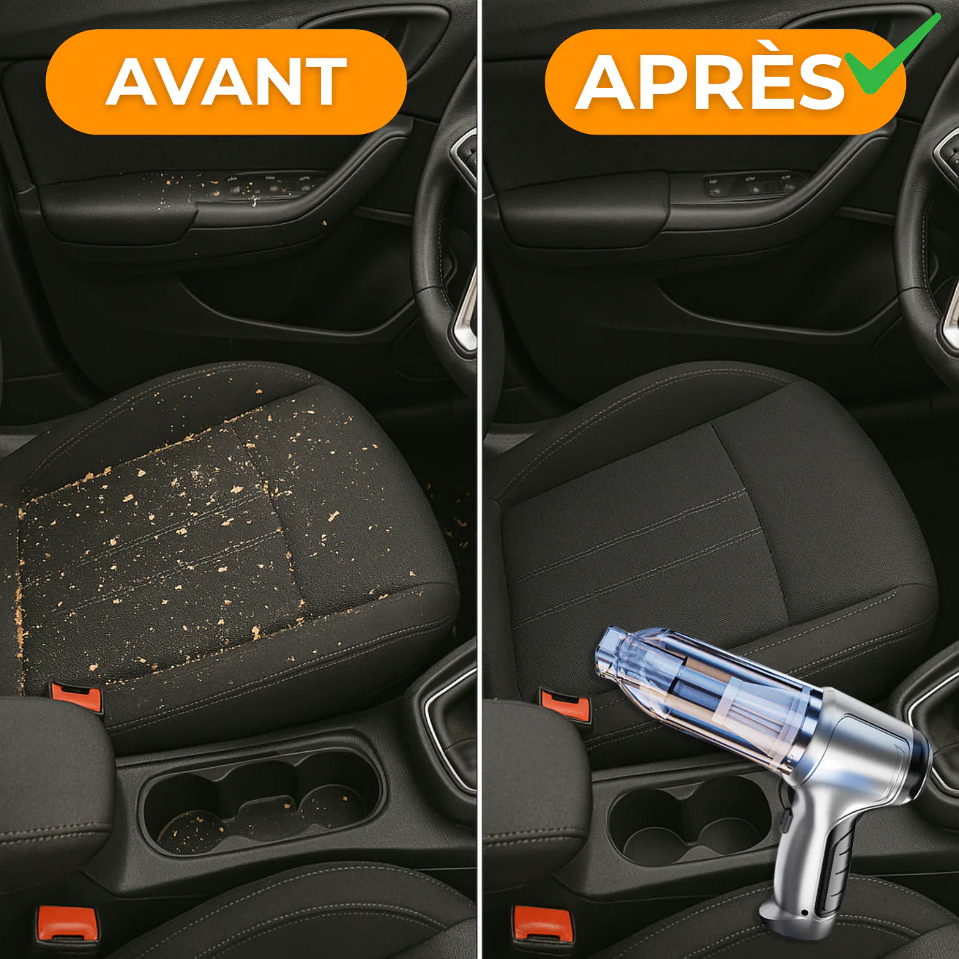 ✨ 66 % DE RÉDUCTION MAINTENANT ! ✨Haute Qualité - Aspirateur Polyvalent de Poche pour Voiture