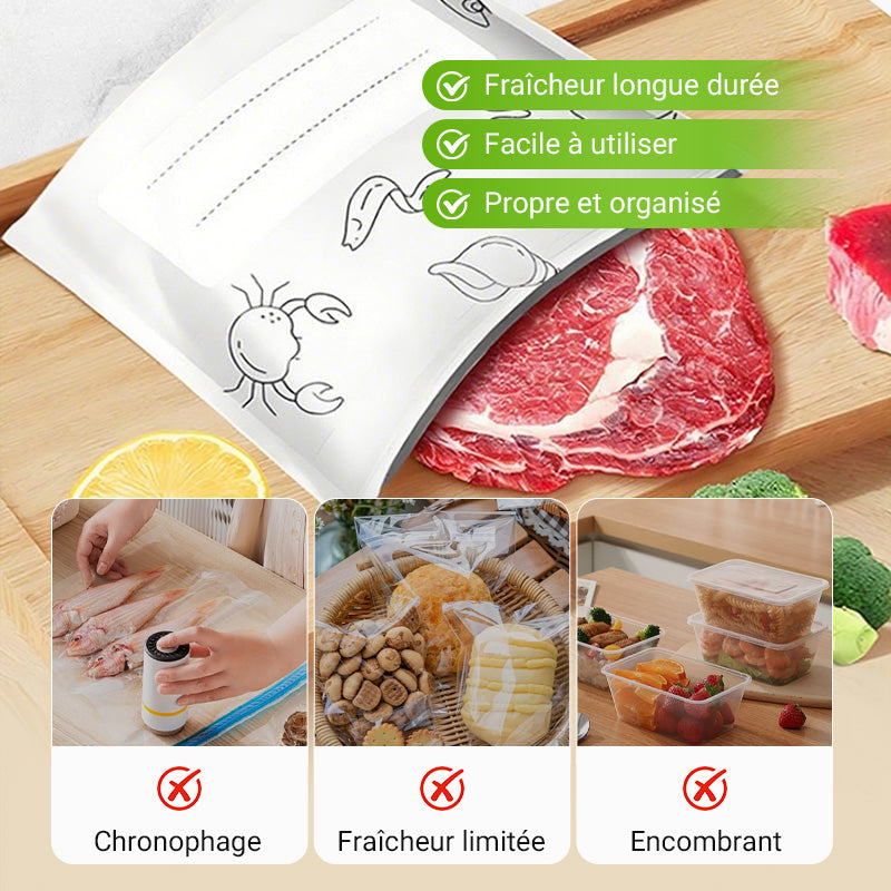 🥢Sac de Conservation en Aluminium Reutilisable et Fermable🌍Parfait pour Stocker et Protéger Vos Aliments!