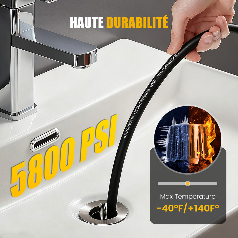 💦50% DE RÉDUCTION ! 🚿 Kit de Nettoyage Haute Pression 5800 PSI pour Égouts - Buse Rotative et Flexible Renforcé pour Déboucher les Canalisations 🛠️✨
