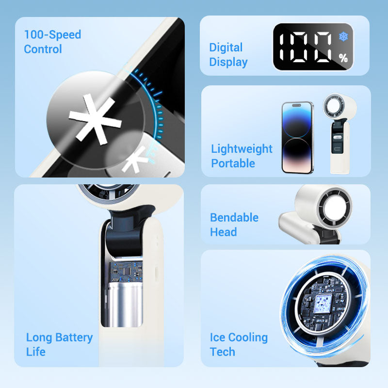 ❄️Prix surprise : 19,99 € aujourd'hui !!❄️ Ventilateur portable CoolHill™ ProBreeze – 199 vitesses, haute puissance, pliable et rechargeable 🌬️⚡ | Rafraîchissement nomade pour les étés britanniques ☀️, les vacances ✈️ et les aventures en plein air 🏕️